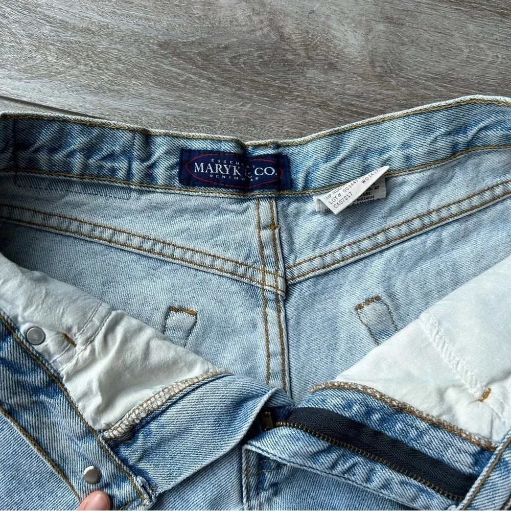 Vintage Maryk & Co Hip Hugger Short Light Wash Frayed  Denim Shorts - Picture 5 of 9